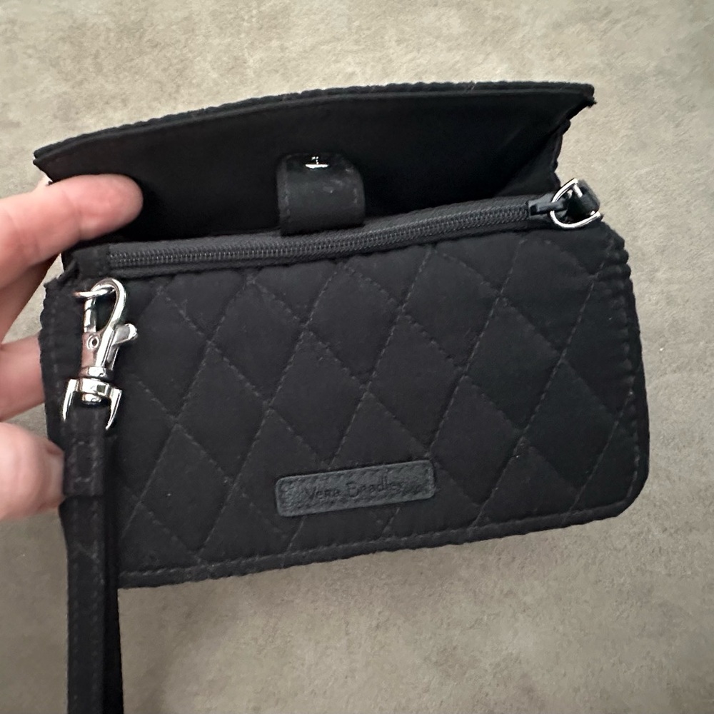Vera Bradley Black Quilted Wristlet -  NWOT